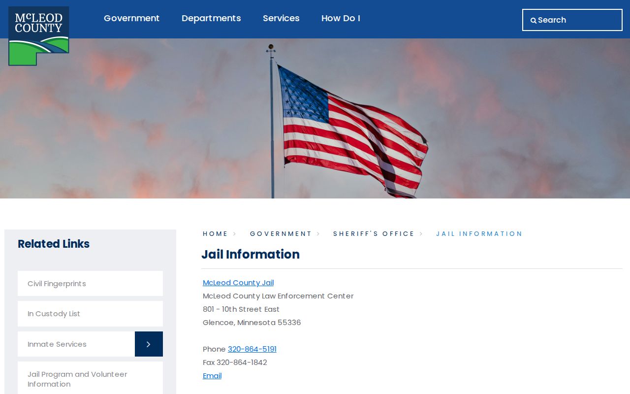 McLeod County Jail booking and custody information